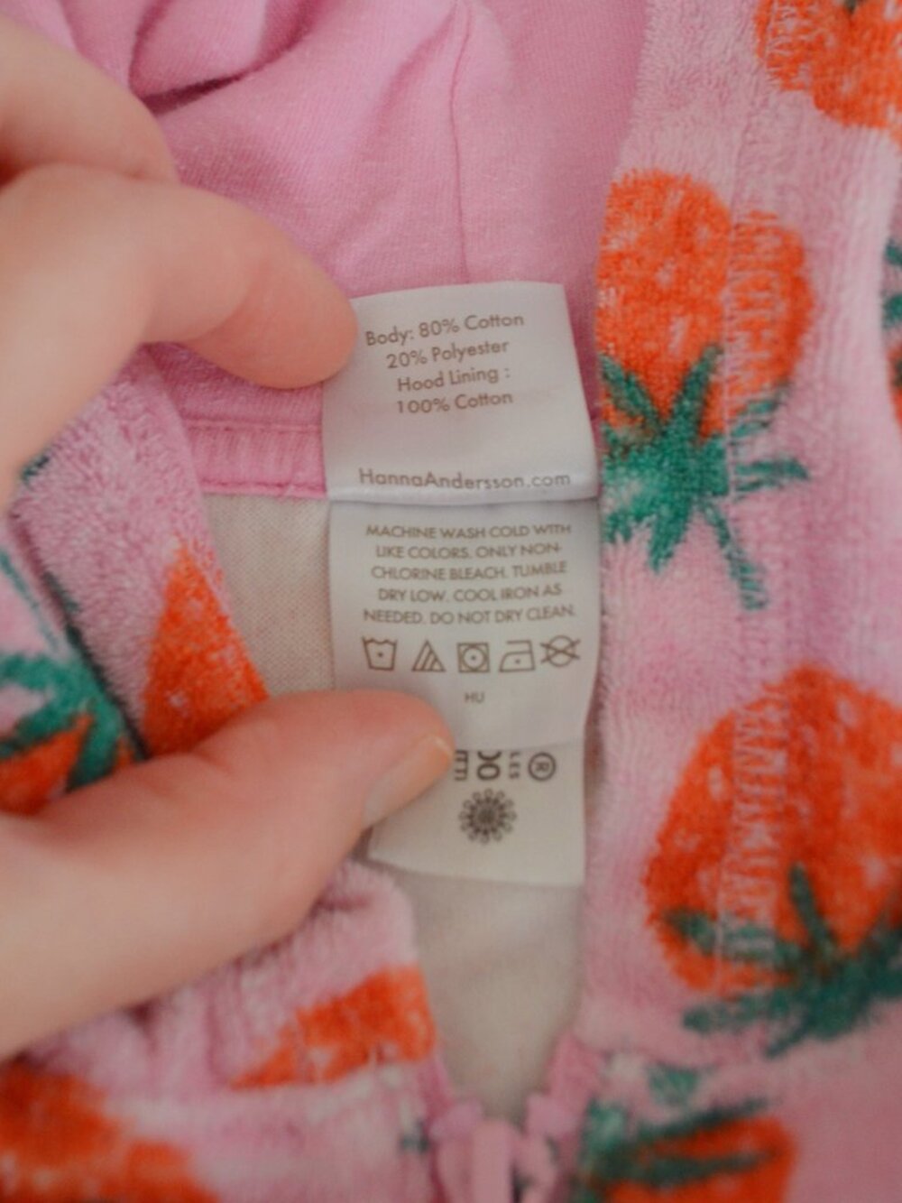 Girls' Hanna Andersson Strawberry Print Terry Swim Coverup Size 10 - Picture 6 of 11